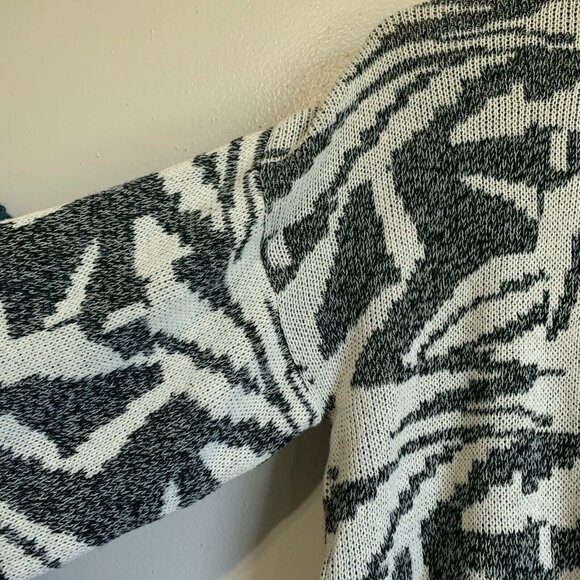 Vintage Barnaby Mens Sweater Sz Large Black White Retro Abstract 90s 80s Cosby - Picture 5 of 7